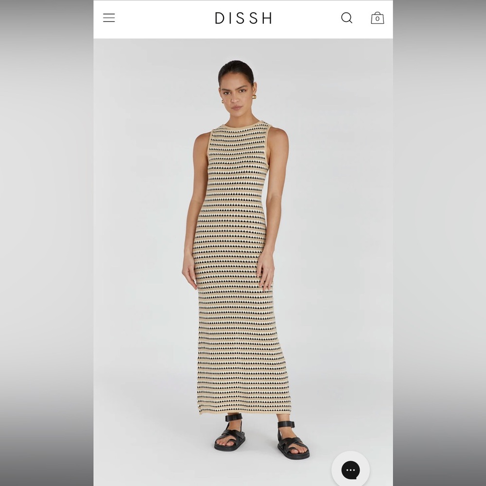Dissh Mimi Striped Crochet Boat Neck Dress